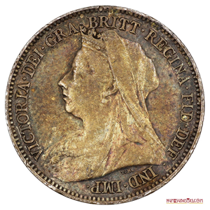6 PENIQUES VICTORIANOS DE PLATA DE 1899