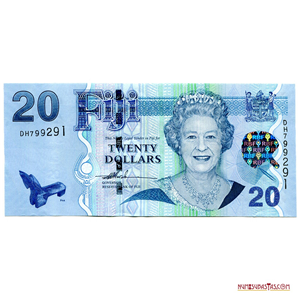 HERMOSO BILLETE DE 20$ DE FIJI CON EL BUSTO DE ELIZABETH II CON HOLOGRAMA
