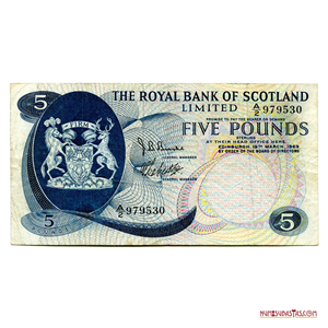 5 LIBRAS ESTERLINAS DEL BANCO REAL DE ESCOCIA DE 1969