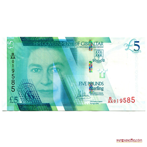 BILLETE DE 5 POUNDS DE GIBRALTAR 2020 EN ALTO GRADO DE CONSERVACIÓN