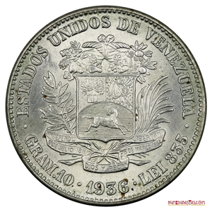 SOBERBIA MONEDA DE PLATA DE 2BS DE 1936 EN ALTO GRADO DE CONSERVACIÓN