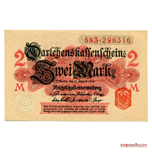 BILLETE IMPERIAL ALEMÁN DE 1914 EN ALTO GRADO DE CONSERVACIÓN. ESCASO ASÍ