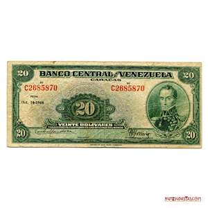 ESCASO BILLETE DE 20BS DE OCTUBRE 14 – 1948 SERIE C7