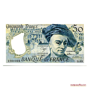 BILLETE DE 50 FRANCOS DE 1991 EN ALTO GRADO DE CONSERVACIÓN