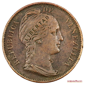 CENTAVO MONAGUERO DE 1858 VARIANTE LIBERTAD INCUSA