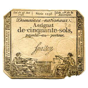 50 SOLS REVOLUCIONARIOS FRANCESES EMITIDOS A PARTIR DEL AÑO 1793