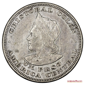 GRAN MONEDA DE PLATA DE 1 PESO DEL SALVADOR, 1904