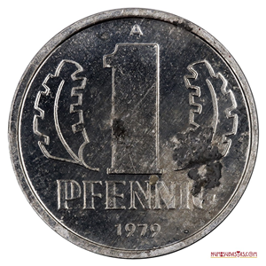 1 PFENNIG DE ALEMANIA ORIENTAL 1979 PROOF, MUY ESCASO