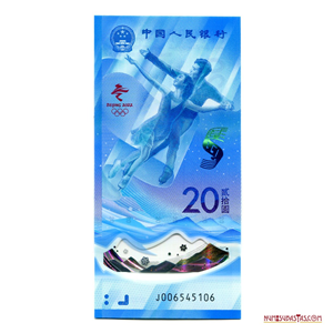 20 YUAN DE POLÍMERO CONMEMORATIVO DE LAS OLIMPIADAS DE INVIERNO BEIJING 2022