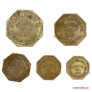 SET DE 5 FICHAS DE STUART LUMBER & CO, BRINSON, CALIFORNIA