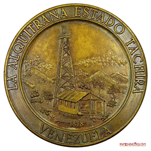 HERMOSA MEDALLA LA ALQUITRANA, TÁCHIRA, NACIONALIZACIÓN DEL PETRÓLEO 1976