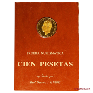 PRUEBA DE LAS 100 PESETAS DE 1982 SELLADA EN BLÍSTER ORIGINAL