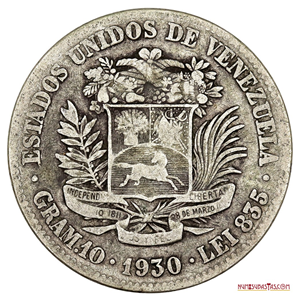 MONEDA DE PLATA DE 2BS ACUÑADA EN EL AÑO 1930