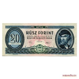 BILLETE HÚNGARO DE 20 FORINT DE 1969 EN ALTO GRADO DE CONSERVACIÓN