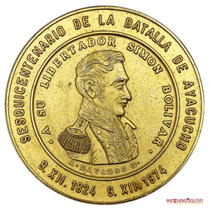MEDALLA CONMEMORATIVA DEL SESQUICENTENARIO DE LA BATALLA DE AYACUCHO