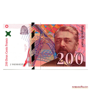 HERMOSO BILLETE DE 200 FRANCOS FRANCESES DE 1997 CON EL BUSTO DE GUSTAVE EIFFEL