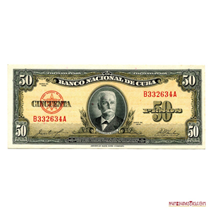 ESCASOS 50 PESOS CUBANOS DE 1958 EN ALTO GRADO DE CONSERVACIÓN