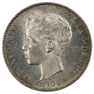 SOBERBIA PESETA DE PLATA DEL AÑO 1900 EN ALTO GRADO DE CONSERVACIÓN