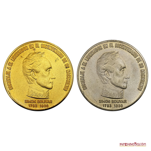 PAREJA DE MEDALLAS DEL X CONGRESO DE CIENCIAS MÉDICAS CARACAS 1983