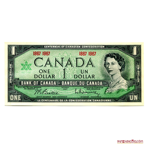 1$ CONMEMORATIVO DEL CENTENARIO DE LA CONFEDERACIÓN CANADIENSE 1867-1967