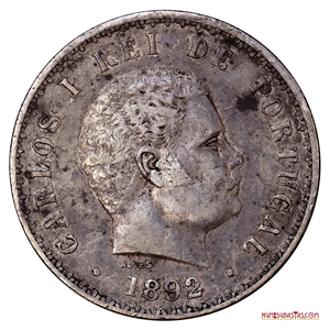 500 REIS DE PLATA PORTUGUESES DEL AÑO 1892