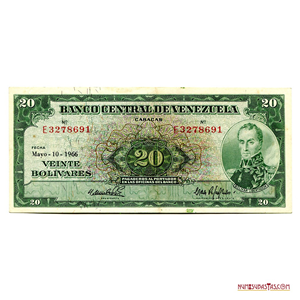 BILLETE DE 20BS DE MAYO-10-1966 SERIE E7