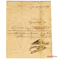 RARA CARTA DEL LIBERTADOR A SU SOBRINO ANACLETO BOLÍVAR, 1827