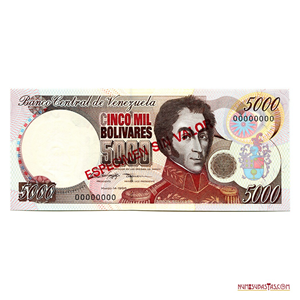 ESPECIMEN SIN VALOR DE 5.000BS DE MARZO-14-1996