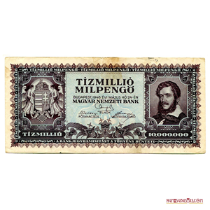 BILLETE INFLACIONARIO DE 10.000.000.000 DE PENGOS O 10.000.000 MILPENGOS DE 1946