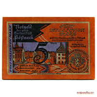 ESCASO NOTGELD DE 5.000.000 DE MARCOS, TURINGIA, 1923, IMPRESO EN CUERO