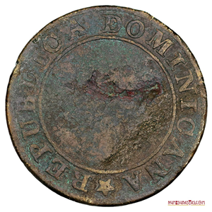 MONEDA DE ¼ REAL DE 1848 DE REPÚBLICA DOMINICANA