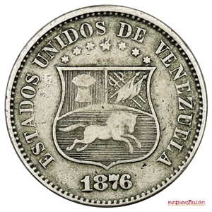ESCASA LOCHA O 2 ½ CENTAVOS DE 1876 EN BUEN GRADO DE CONSERVACIÓN