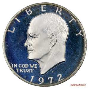 ESPECTACULAR 1$ DE PLATA EISENHOWER 1972 PROOF EN ESTUCHE ORIGINAL