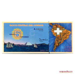 BILLETE FANTASÍA DE 5 CÓNDORES 2005 DEL ARTISTA PLÁSTICO RICARDO BENAÍN