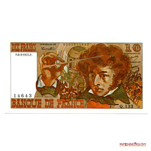 HERMOSO BILLETE DE 10 FRANCOS FRANCESES DE 1975 EN ALTO GRADO DE CONSERVACIÓN