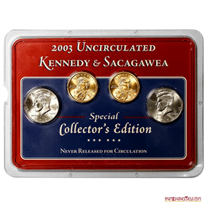 SPECIAL COLLECTOR´S EDITION KENNEDY & SACAGAWEA 2003 P Y D. NUNCA PUESTAS EN CIRCULACIÓN