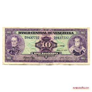 BILLETE DE 10BS DE ABRIL-11-1972 SERIE D7