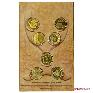 SET DE 7 BELLAS MEDALLAS DE JERUSALÉN EN DESPLEGABLE ORIGINAL