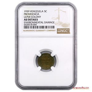 5CTS DE ISLA DE PROVIDENCIA 1939 EN ALTO GRADO NGC AU DETAILS