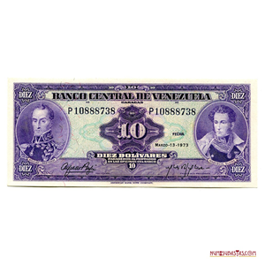 BILLETE DE 10BS DE MARZO-13-1973 P8 EN ALTO GRADO DE CONSERVACIÓN
