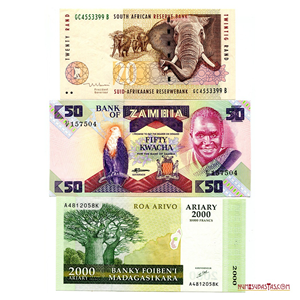 LOTE DE 3 BILLETES AFRICANOS EN ALTO GRADO DE CONSERVACIÓN