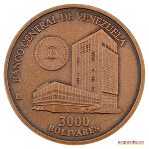 MONEDA DE 3.000BS CONMEMORATIVO DE LA CASA DE MONEDA DE MARACAY