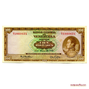 BILLETE DES 100BS DE MAYO-26-1970 SERIE Y7