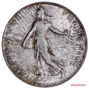 ESPECTACULAR ½ FRANC DE PLATA DE 1915 EN MUY ALTO GRADO DE CONSERVACIÓN