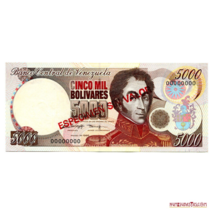ESPECIMEN SIN VALOR DE 5.000BS DE MARZO-14-1996
