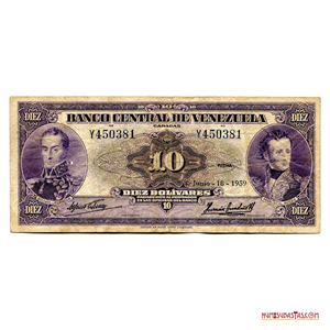 BILLETE DE 10BS DE JUNIO-18-1959 SERIE Y6
