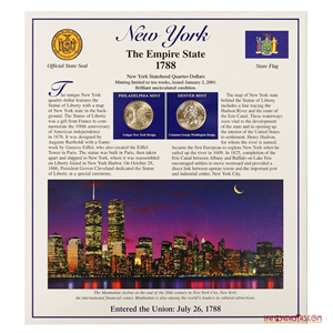 SET DE LOS ¼$ DE NUEVA YORK 2001 CECAS P Y D CON ESTAMPILLAS