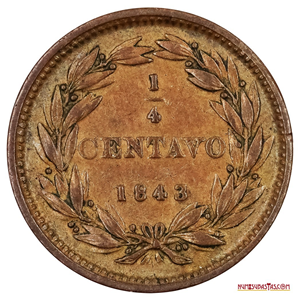 ATRACTIVO ¼ CENTAVO O FISCO DEL AÑO 1843