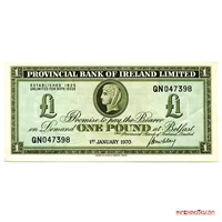 ESCASO 1 POUND DE IRLANDA DEL NORTE, 1 DE ENERO DE 1970