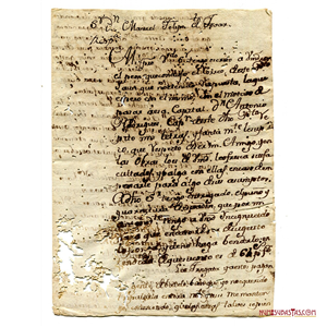 CARTA A MANUEL FELIPE TOVAR, FINALES DEL SIGLO XVIII